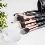 Niré Beauty Make up Pinselset, 15 teilig: preisgekrönte vegane Profi Pinsel mit Etui, Niré make up schwamm, Pinselreiniger, Guide & Geschenkschachtel – Bild 7
