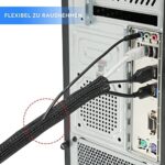 AGPTEK Kabelschlauch, selbstschliessend Kabelkanal, Flexibler gewebter Kabelmantel, Kabelmanagement für Schreibtisch, TV, Computer, PC, Kabelschutz für Hund, Katze – Bild 8