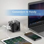 JSVER Steckdosenleiste Würfel USB Mehrfachsteckdose Cube überspannungsschutz 3 Fach mit 3 USB (15.5W) Steckdosen mit Schalter für Büro, zu Hause 1,5m Kabel – Bild 6