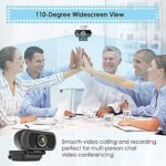 Webcam HD 1080p Webkamera, USB PC Computer Webcam mit Mikrofon, Laptop Desktop Full HD Kamera Video Webcam 110-Grad-Breitbild, Pro Streaming Webcam zum Aufzeichnen, Anrufen, Konferenzen, Spielen – Bild 3