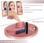 Schminkspiegel mit 21 LEDs, Schminkspiegel von Vanity Trifold, um 180° drehbar, Vergrösserung 1x / 2x / 3x, Spiegel mit Touchscreen für Make-up und Hautpflege – Bild 5
