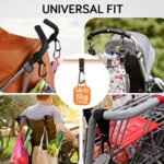 Baby Uma, Kinderwagen Haken für Wickeltaschen, Kinderwagenhaken Taschenhaken, Anhänger für Kinderwagen, Karabinerhaken für Handtaschen, Universale Passform, 2er Packung – Bild 6