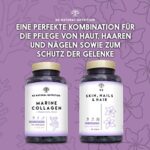 Marine Collagen Kapseln Hochdosiert mit Hyaluronsäure, Magnesium, Vitamin C. Kollagen Hydrolysat PEPTAN Hyaluron. Skincare. Gelenk Knochen Hautpflege. 90 Pflanzliche Kapseln. EU. N2 Natural Nutrition – Bild 6
