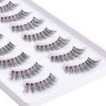 3D Falsche Wimpern 10 paare, fake lashes natürliche 3D kurze Wimpern handgefertigte transparente stiel künstliche Wimpern für das tägliche Make up von EMEDA – Bild 3