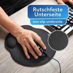 Sidorenko Mauspad mit Gelkissen, 26x23cm, Ergonomisches Mauspad mit Vernähte Kanten, Mousepad mit Handauflage für schonende Handgelenk Haltung, schwarz – Bild 6