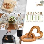 KASSIS Olivenholz Verbundene Herzen Hochzeitsgeschenk für Brautpaar zum Valentinstag Jubiläum Geburtstag hochwertig bearbeitet in Mehreren – Bild 6