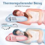 Seitenschläferkissen ACAMAR, Innovationspreis Ergonomie 2025, Orthopädisches Nacken-Kissen gegen Nackenschmerzen, Viscoelastischer & ergonomischer Memory-Foam, Kopfkissen mit Thermo-Bezug – Bild 3