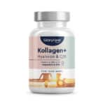 Kollagen + Coenzym Q10 + Hyaluronsäure, Premium: Marine Collagen, Mit Zink, Magnesium, Vitamin B12, D3, A & C , 60 Kapseln, Laborgeprüft, hochdosiert ohne Zusätze in Deutschland hergestellt