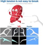 Razoko, Zahnseide Picks High Pull Zahnstocher Sticks, professionelle Clean Floss Picks, nicht aromatisierte Einweg Flosser Nachfüllpackung – Bild 4