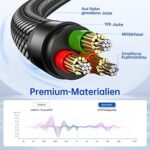 Syncwire Audio Y Splitter Kabel. 23cm Audio Splitter, 3,5mm Male auf 2X Female Nylon Kopfhörer Doppelstecker für Apple, Samsung, Smartphone, Kopfhörer, Lautsprecher, Mikrofon & Mehr – Bild 5
