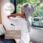 myHomeBody Haartuch-Wickel | Luxuriöser Anti-Frizz-Schnelltrocken-Turban | Ultraweiche und schnell trocknende, saugfähige Kohlefaser, mit Kokosnuss-Schalenknopf – Bild 3
