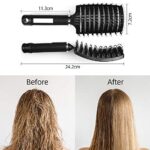 URAQT Haarbürste ohne Ziepen, Profi Entwirrungsbürste mit Griff, Wildschweinborsten Haarstyling Bürste für Lange Feine Dicke Lockige Haare – Bild 7
