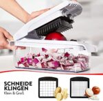 Gemüseschneider Obstschneider Mutischneider - Food Chopper Slicer Dicer Vegetable Cutter | Zwiebelschneider Manuell mit Edelstahl Klinge – Bild 4