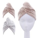M-bestl Haarhandtuch/Turban, Haartrocknungs-Handtuch mit Knöpfen, Mikrofaser-Handtuch, 2er-Pack – Bild 6