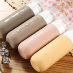 Silikon Reiseflaschen 90ml Set, Gemice 4 Stück auslaufsichere Reise Container und Reise Toilettenartikel Set, FDA zugelassene nachfüllbare Flüssigkeitsbehälter für Shampoo Creme Spülung Körperpflege – Bild 5