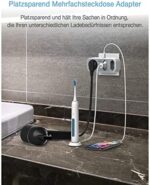 Doppelstecker für Steckdose, TESSAN 5 in 1 Mehrfachsteckdose mit 2 USB, Mehrfachstecker für Steckdose, Steckdosenadapter 3fach mit USB Ladegerät Kompatibel mit Phone und Haushaltsgeräte – Bild 5