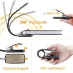 Gritin Leselampe Buch Klemme, Buchlampe mit 9 LEDs, 3 Farbtemperatur Modi, Stufenlose Helligkeit Klemmlampe, USB Wiederaufladbare Klemmleuchte, 360° Flexibel für Nachtlesen ins Bett, beim Reisen usw. – Bild 5
