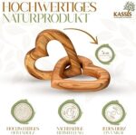 KASSIS Olivenholz Verbundene Herzen Hochzeitsgeschenk für Brautpaar zum Valentinstag Jubiläum Geburtstag hochwertig bearbeitet in Mehreren – Bild 2