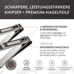 Nagelknipser, 8X STÄRKERE Knipser mit ZINKLEGIERUNG, 2ER PACK Nagelknipser Set für Fingernagel & Zehennagel, GMP zertifiziert/von Dermatologen entwickelt – Bild 6