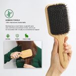 BESTOOL Haarbürste, Wildschweinborsten Haarbürste mit Nylonstiften, Professionelle Bambus Paddel Bürste zur Haarentwirrung und Detangling, Verbesserung der Haartextur – Bild 3