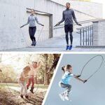 Blukar Springseil, Speed Rope Verstellbar mit Hautfreundlichen Schaum Griffe, Länge Einstellbar, rutschfest und Ideal für Fitness & Ausdauer & Seilspringen, geeignet für Kinder und Erwachsene – Bild 7