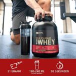 Optimum Nutrition ON Gold Standard Whey Protein Pulver, Eiweisspulver zum Muskelaufbau, natürlich enthaltene BCAA und Glutamin, French Vanilla Crème, 76 Portionen, 2.28kg, Verpackung kann Variieren – Bild 4