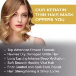VITAMINS hair cosmetics, Vitamins Haarmaske Keratin Haarkur Behandlung, Biotin, Castor Oil, Collagen Protein & Kokosöl Deep Conditioner für geschädigtes dünnes trockenes strapaziertes Haar – Bild 4