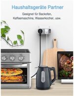 Doppelstecker für Steckdose, TESSAN 5 in 1 Mehrfachsteckdose mit 2 USB, Mehrfachstecker für Steckdose, Steckdosenadapter 3fach mit USB Ladegerät Kompatibel mit Phone und Haushaltsgeräte – Bild 4