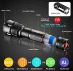REHKITTZ LED Taschenlampe,Extrem Hell Handlampe Zoombare Taschenlampen für Camping,Ausrüstung,Outdoor,Zoombarer Einstellbarer Fokus – Bild 4