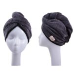 M-bestl Haarhandtuch Turban, Haartrocknungs Handtuch mit Knöpfen, Mikrofaser Handtuch, 2er-Pack – Bild 2
