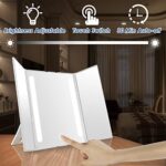 Auxmir Kosmetikspiegel mit LED Licht, Schminkspiegel Beleuchtet mit Blendfreier Beleuchtung für Schminken Rasieren, Makeup Spiegel mit Touchschalter für Dimmbare Helligkeit – Bild 3