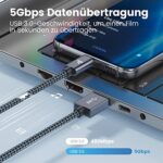 RAMPOW USB C Kabel, Ladekabel USB C 3.1A, Schnellladekabel USB C USB 3.0 und QC 3.0 Schnellladung, USB Kabel Typ C haltbares Nylon geflochtenes USB C für Samsung Galaxy S20/S10/S9/Note 10/9/8-1M – Bild 3