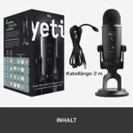 Blue Yeti USB-Mikrofon für Streaming, Gaming & Podcasting – Plug & Play – Schwarz – Bild 11
