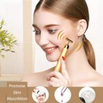 2-IN-1 Anti Aging Antifalten Gesichtsmassagegerät, Beheizte Sonic Massagegerät Augenmassagegerät,Anionen Wiederaufladbare Galvanic Zauberstab für Dark Circles – Bild 3