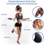 Blukar Springseil, Speed Rope Verstellbar mit Hautfreundlichen Schaum Griffe, Länge Einstellbar, rutschfest und Ideal für Fitness & Ausdauer & Seilspringen, geeignet für Kinder und Erwachsene – Bild 4