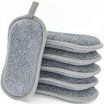 Spülschwamm Topfreiniger Küchenschwamm Waschbar zum wiederverwenden 6er Set,10x8 cm mit Mikrofaser, mit 2 leistungsstarke Seiten,Für Gründliche Reinigung bei hartnäckigem Schmutz.