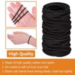 TIYUPA, Packung mit 100 Haargummis, schwarze Haargummis für Mädchen, kein Metall, kleine elastische Haarbänder, Pferdeschwanzhalter, Haarschmuck, dünne Haarbänder für Mädchen, Männer, Frauen – Bild 2