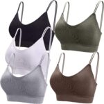 BQTQ 5 Stücke Bralette, V Hals Cami Top BH, Bralette Damen, Schlafen BH, für Frauen, Mädchen