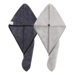 M-bestl Haarhandtuch Turban, Haartrocknungs Handtuch mit Knöpfen, Mikrofaser Handtuch, 2er-Pack – Bild 6