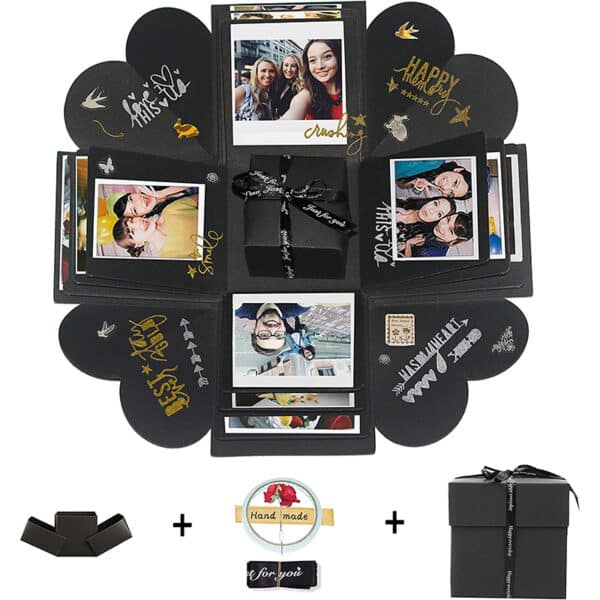 Hbsite DIY Explosion Überraschungs Box DIY handgemachte Foto Überraschung Explosion Box Liebe Speicher Scrapbooking Geschenk Box für Weihnachten Geburtstag Jubiläum Valentinstag Hochzeitsgeschenk