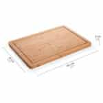 Blumtal Schneidebrett aus 100% Bambus - antiseptisches, 2cm dickes, massives Holz-Brett mit Saftrille, Holz-Brettchen – Bild 2