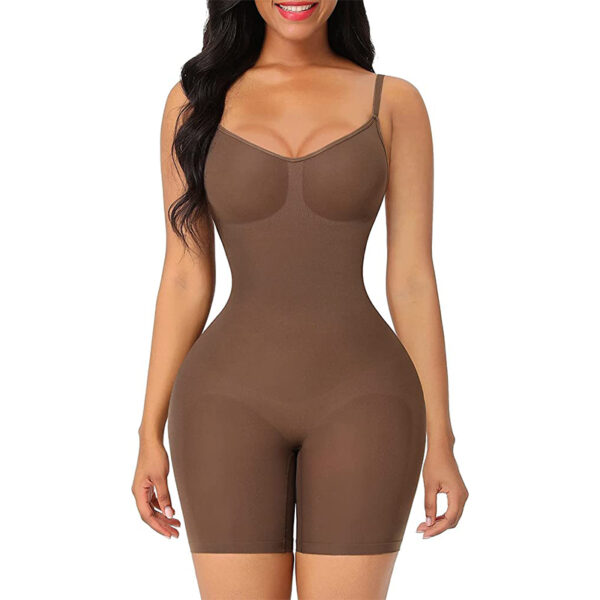 FeelinGirl Nahtlos Shapewear Ganzkörper Body Shaper Bauchweg Po-Lift Kolbenheber Oberschenkel Schlanker Überbrust Formende Bodys mit Verstellbarer Riemen