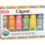 Cliganic Bio-Lippenbalsam-Set – 6 Geschmacksrichtungen – 100 % natürliche Feuchtigkeitscreme für rissige und trockene Lippen