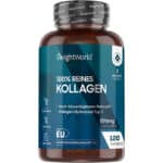 Kollagen Kapseln - 1170mg pures Marine Collagen - 120 Kapseln - NatiCol Kollagen-Hydrolysat Typ1 - Laborgeprüft in Deutschland - Reines Kollagen Protein Pulver in jeder Kapsel - Von WeightWorld