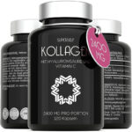 Kollagen Kapseln Hochdosiert - 2400 mg Meereskollagen mit Hyaluronsäure und Vitamin C - 120 Kapseln - Premium Marine Collagen Hydrolysat Peptide Typ 1 - Hyaluron Kollagen Komplex für Haut & Gelenke =