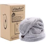 myHomeBody Haartuch-Wickel | Luxuriöser Anti-Frizz-Schnelltrocken-Turban | Ultraweiche und schnell trocknende, saugfähige Kohlefaser, mit Kokosnuss-Schalenknopf