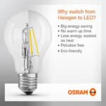 Osram LED Base Classic P Lampe, in Tropfenform mit E14-Sockel, nicht dimmbar, Ersetzt 40 Watt, Filamentstil Klar, Warmweiss - 2700 Kelvin, 3er-Pack – Bild 5