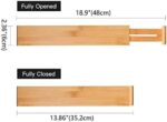 Utoplike Schubladentrenner Verstellbar Bambus, Schubladenorganizer Küche, gefedert, Küche, Kommode, Badezimmer, Schlafzimmer, Babyschublade, Schreibtisch (4er-Pack) Ordnungssystem – Bild 3