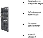 homyfort hängend Aufbewahrungstasche, Schuhaufbewahrung mit 24 Taschen, Ordnungssystem für die Tür, Schuhregal Tür, Schuhorganizer, Leinen Schwarz – Bild 9