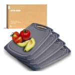 Exitoso Frühstücksbrettchen 4er Set & 6er Set mit Saftrille, Schneidebrett Spülmaschinenfest Brettchen, Schneidebrett Kunststoff rutschfest BPA frei, Frühstücksbrettchen Kunststoff Brettchen Set